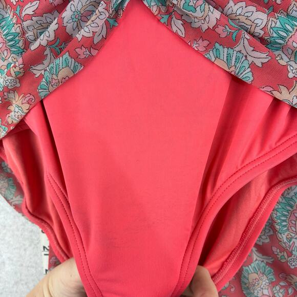 Coco Reef 2 Piece Tankini Top High Waist Bottom Padded 32DD/Small Pink Paisley - Picture 6 of 14